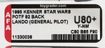 "STAR WARS: THE POWER OF THE FORCE - LANDO CALRISSIAN (GENERAL PILOT)" 92 BACK AFA U80+ Y-NM.