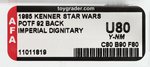 "STAR WARS: THE POWER OF THE FORCE - IMPERIAL DIGNITARY" 92 BACK AFA U80 Y-NM.