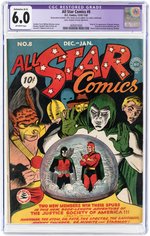 "ALL STAR COMICS" #8 DEC 1941 - JAN 1942 CGC RESTORED 6.0 EXTENSIVE (A-5) FINE (FIRST WONDER WOMAN).