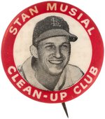 1950 STAN MUSIAL "CLEAN-UP CLUB" BUTTON.