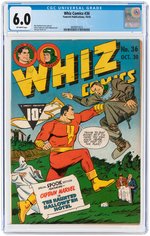 "WHIZ COMICS" #36 OCTOBER 1942 CGC 6.0 FINE.