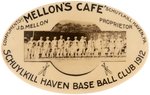 1912 "MELLON'S CAFE/SCHUYLKILL HAVEN BASE BALL CLUB" REAL PHOTO POCKET MIRROR.