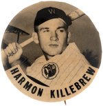 C. 1950s HARMON KILLEBREW (HOF) PM10 STADIUM BUTTON.