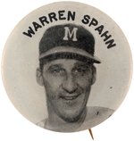 C. 1950s WARREN SPAHN (HOF) PM10 STADIUM BUTTON.