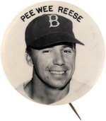 C. 1950s PEE WEE REESE (HOF) PM10 REAL PHOTO STADIUM BUTTON.