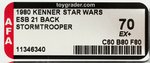 "STAR WARS: THE EMPIRE STRIKES BACK - STORMTROOPER" 21 BACK AFA 70 EX+.