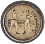 "CORBETT/FITZSIMMONS" LAPEL STUD FOR LEGENDARY 1897 ST. PATRICK'S DAY FIGHT IN CARSON CITY, NV.