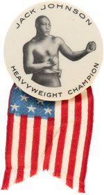 "JACK JOHNSON HEAVYWEIGHT CHAMPION" BUTTON.