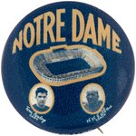 1930 "NOTRE DAME" BUTTON WITH "TOM CONLEY/CAPT." AND "K.K.ROCKNE/COACH".