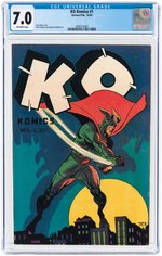 "KO KOMICS" #1 OCTOBER 1945 CGC 7.0 FINE/VF.