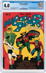 "ALL STAR COMICS" #2 FALL 1940 CGC 4.0 VG.