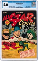 "ALL STAR COMICS" #6 SEPTEMBER 1941 CGC 5.0 VG/FINE.
