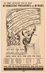 GOLDWATER: SCARCE ANTI-JOHNSON CARTOON POSTER WITH ANTI-VIETNAM WAR THEME.