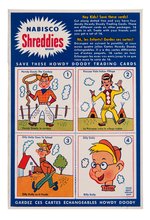 "NABISCO SHREDDIES" HOWDY DOODY CEREAL BOX WITH HOWDY DOODY TRADING CARDS.