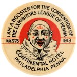 EARLY MOVIE INDUSTRY 1913 CONVENTION BUTTON FOR PENNSYLVANIA EXHIBITORS.