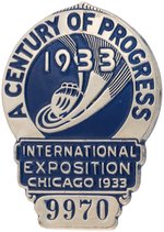 "CENTURY OF PROGRESS/1933/INTERNATIONAL EXPOSITION CHICAGO 1933".