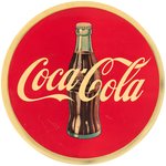 "COCA-COLA" CELLULOID COVERED 9" BUTTON C. LATE 1940s.