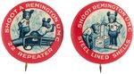 REMINGTON UMC PAIR OF CARTOON BEARS ADVERTISING BUTTONS C. 1910.