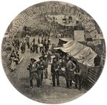 "DEADWOOD, SOUTH DAKOTA 1876" C. 1901 BUTTON W/PHOTO.