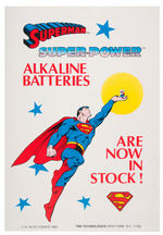 “SUPERMAN SUPER-POWER ALKALINE BATTERIES” STORE POSTER.