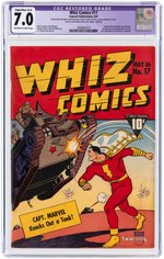 "WHIZ COMICS" #17 MAY 1941 CGC RESTORED 7.0 SLIGHT/MOD. (B-2) FINE/VF.