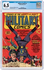 "MILITARY COMICS" #4 NOVEMBER 1941 CGC 6.5 FINE+.