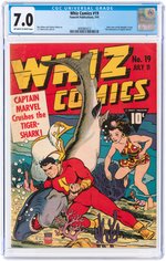 "WHIZ COMICS" #19 JULY 1941 CGC 7.0 FINE/VF.