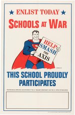 SUPERMAN "SCHOOLS AT WAR" WORLD WAR II POSTER.