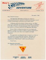 "MACY'S SUPERMAN ADVENTURE" LETTER & RAIN CHECK TICKET.