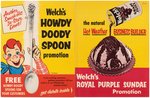 WELCH'S HOWDY DOODY SPOON STORE PROMOTION FOLDER/INSERTS.