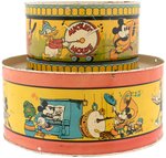 MICKEY MOUSE & FRIENDS OHIO ART TIN DRUM PAIR.