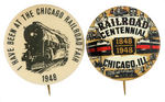 CHICAGO RAILROAD FAIR PAIR OF BUTTONS.