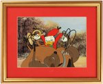 DONALD DUCK "THE FOX HUNT" FRAMED ANIMATION CEL.