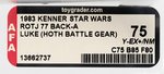 "STAR WARS: RETURN OF THE JEDI - LUKE SKYWALKER (HOTH BATTLE GEAR)" 77 BACK-A AFA 75 Y-EX+/NM.