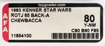 "STAR WARS: RETURN OF THE JEDI - CHEWBACCA" 65 BACK-A AFA 80 Y-NM.