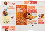 POST "CRISPY CRITTERS" FILE COPY CEREAL BOX FLAT FROM "FUN 'N GAMES - LINUS LAUGH QUIZ" SERIES.