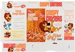 POST "CRISPY CRITTERS" FILE COPY CEREAL BOX FLAT FROM "FUN 'N GAMES - LINUS LAUGH QUIZ" SERIES.