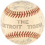 1968 WORLD SERIES CHAMPIONS DETROIT TIGERS TEAM-SIGNED BASEBALL.