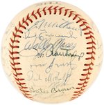 1968 WORLD SERIES CHAMPIONS DETROIT TIGERS TEAM-SIGNED BASEBALL.