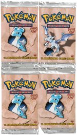 "POKEMON: FOSSIL" 1ST EDITION BOOSTER PACK LOT OF FOUR.