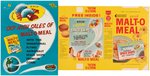 "MALT-O-MEAL FLYING SPACESHIPS" PREMIUM PROMOTIONAL FOLDER, CEREAL BOX LABEL & PREMIUM PAIR.