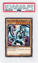 2018 YU-GI-OH! LEGENDARY DUELISTS: WHITE DRAGON ABYSS #EN006 BLUE-EYES WHITE DRAGON PSA GEM MINT 10.