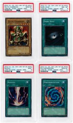 2002 "YU-GI-OH! LEGEND OF BLUE EYES WHITE DRAGON" ASIAN/ENGLISH 1ST EDITION PSA LOT OF FIVE.