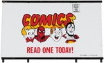 "COMICS - READ ONE TODAY!" WIRE COMIC BOOK SALES RACK.