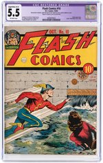 "FLASH COMICS" #10 OCTOBER 1940 CGC RESTORED 5.5 SLIGHT/MOD. (B-2) FINE_.