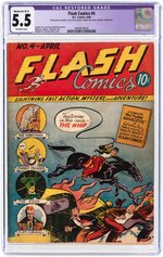 "FLASH COMICS" #4 APRIL 1940 CGC RESTORED 5.5 MODERATE (B-3) FINE_.