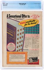 "FLASH COMICS" #8 AUGUST 1940 CGC 5.0 VG/FINE.