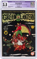 "GREEN LANTERN" #3 SPRING 1942 CGC RESTORED 3.5 MOD./EXT. (B-4) VG-.