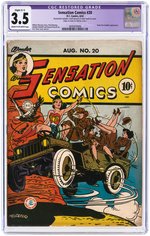 "SENSATION COMICS" #20 AUGUST 1943 CGC RESTORED 3.5 SLIGHT (C-1) VG-.