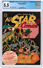 "ALL STAR COMICS" #18 FALL 1943 CGC 5.5 FINE-.